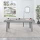 preview thumbnail 37 of 52, Newport Outdoor Patio 7ft Slate Pool Table Dining Set with 2 Benches & Accessories, Cement Finish