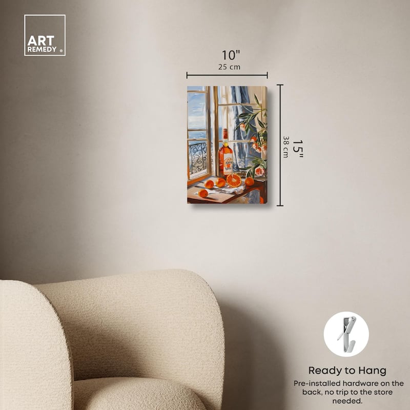 Orange Aperol by the Sea Canvas by Art Remedy, Gallery Wrapped