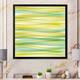 Designart "Ink Waves In Shade Of Green" Modern Framed Wall Decor - 16 In. Wide x 16 In. High - Black