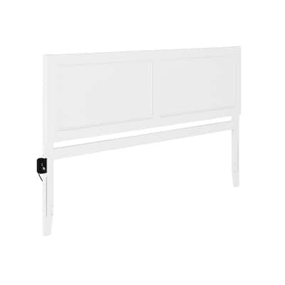 King Size Wood Headboard - Rustic Farmhouse Bed Frame Mount - White Finish Chevron Carvings - 78.8"W x 49"H