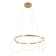 preview thumbnail 2 of 24, Nuvola 25" Contemporary Minimalist 360 Adjustable Silicone Neon Rope Dimmable Integrated LED Chandelier, by JONATHAN Y Brass Gold