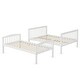 preview thumbnail 15 of 15, Twin over Full Bunk Bed Rubber Wood Convertible with Ladder Guardrail