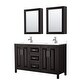 preview thumbnail 62 of 71, Daria 60 Inch Double Vanity, Cultured Marble Top, Medicine Cabinets Dark Espresso, Chrome Trim, White Cult. Marble Top
