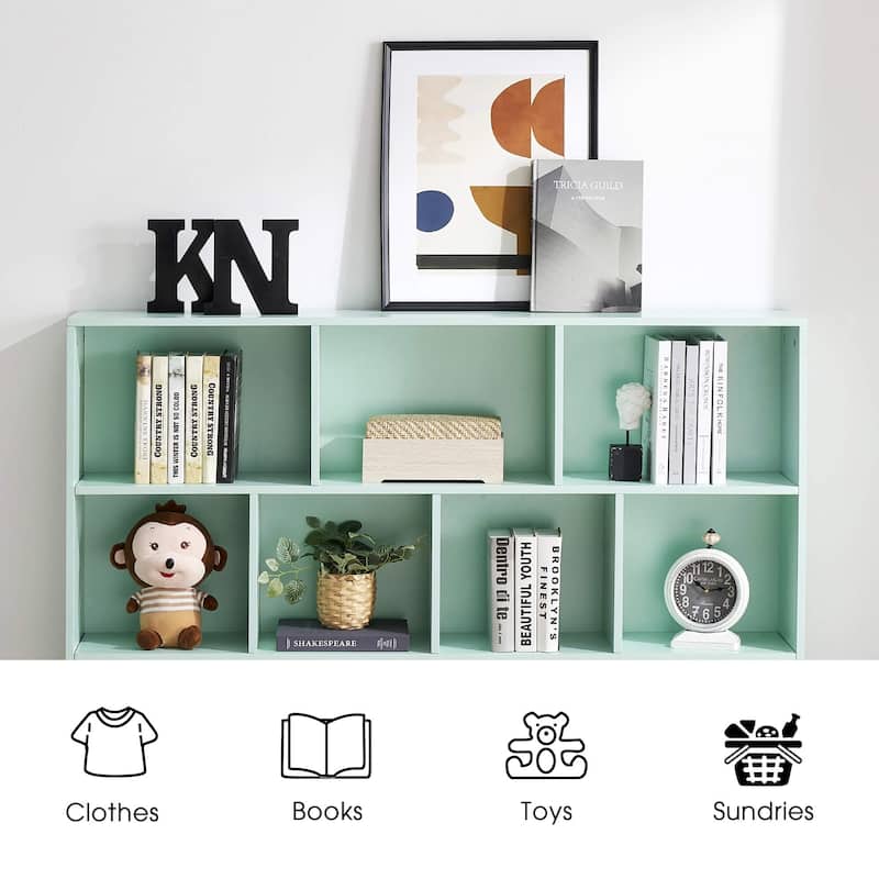 Ivinta 3-Tier Storage Bookcase for Kids, Simple Wood Display Cabinet for Bedroom