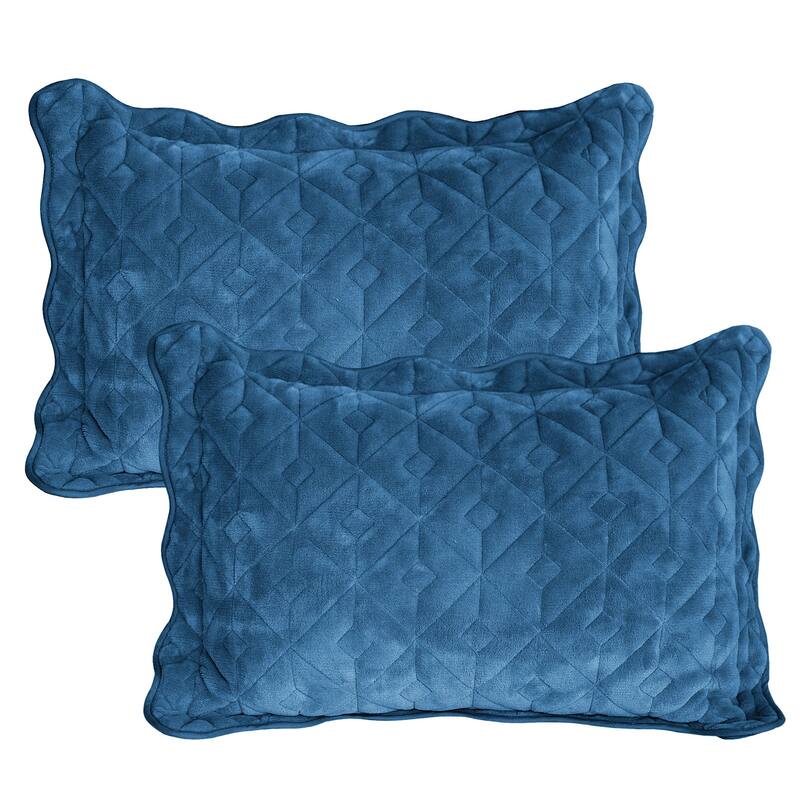 Serenta Diamond Flannel Quilted 4-piece Coverlet Set