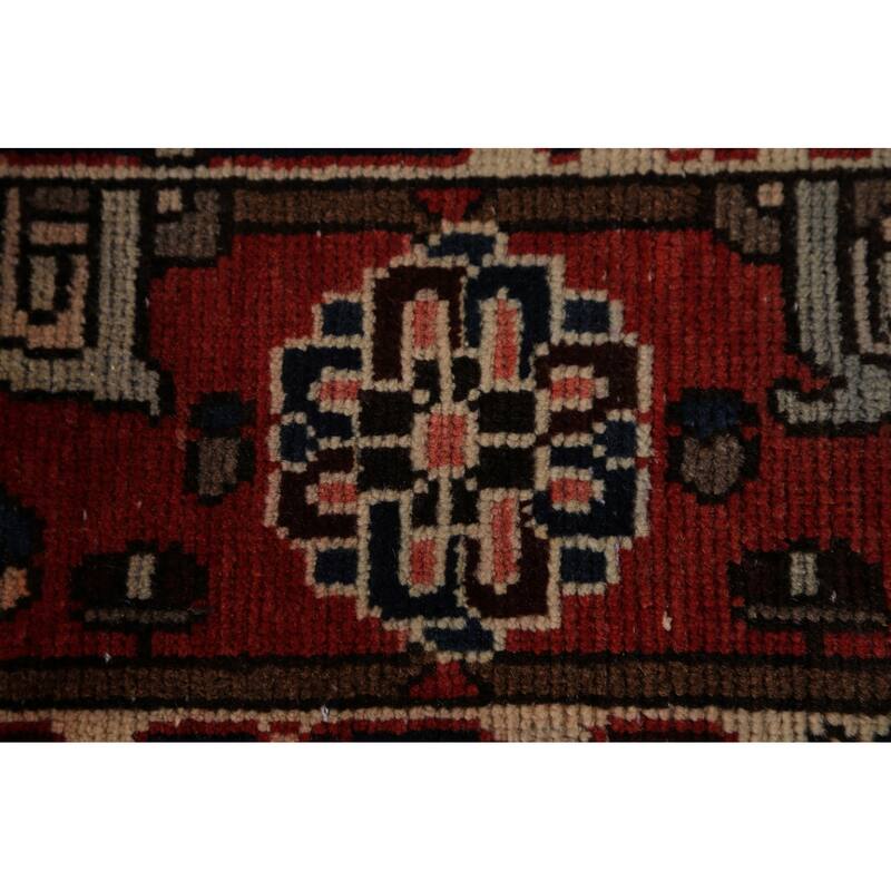 Medallion Bakhtiari Persian Vintage Rug Handmade Wool Carpet - 6'8" x 9'9"