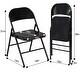 preview thumbnail 5 of 7, Taomika 5-Piece Black Folding Game Room Card Table and Steel Chairs Set