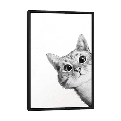 iCanvas "Sneaky Cat" by Laura Graves Framed Canvas Print