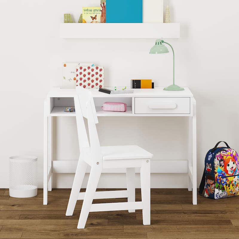 COSTARS Kids Desk and Chair Set: Wooden Study Table with Drawers & Ergonomic Chair for Bedroom & Study Room