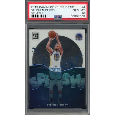 Stephen Curry 2019 Panini Donruss Optic Splash! Basketball Card #4 PSA 10 - 8'6" x 11'6"