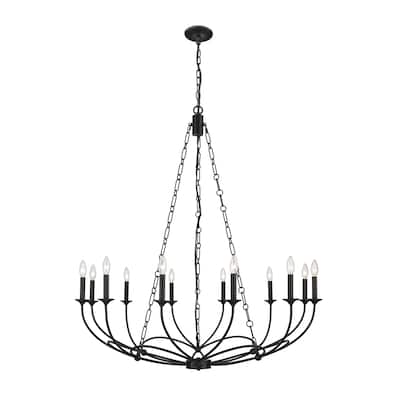Arabella 12 Light Chandelier - Matte Black