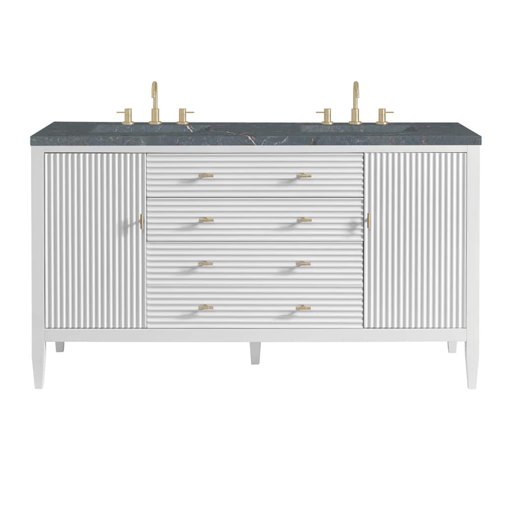 James Martin Vanities 485-V60D-3PBL Myrrin 60" Double Basin Wood