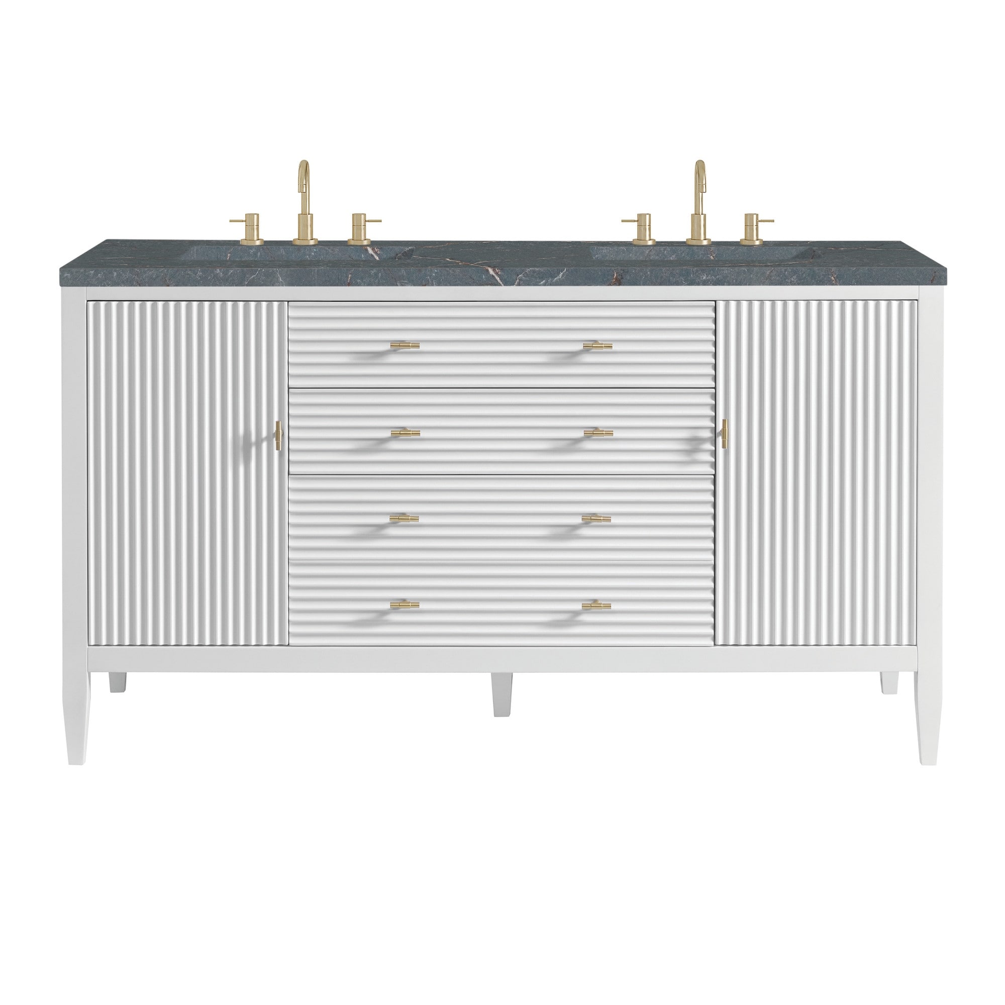 James Martin Vanities 485-V60D-3PBL Myrrin 60" Double Basin Wood