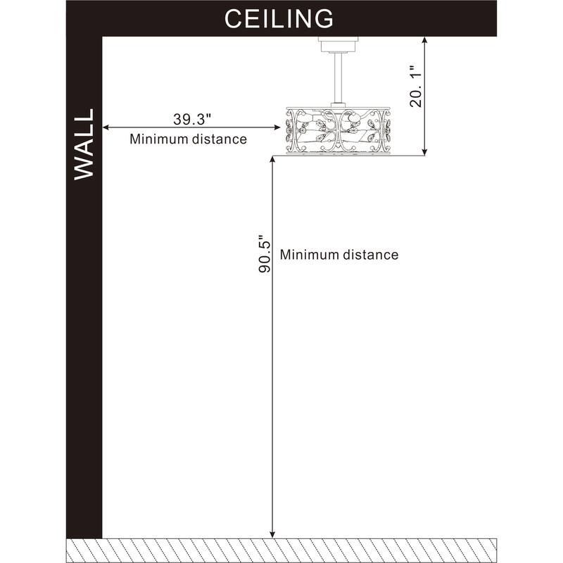 Matte Black and Gold 16 Inch Crystal Fandelier