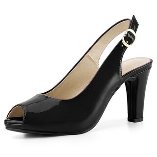 black slingback open toe shoes