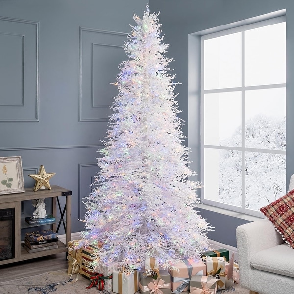 Pre lit white christmas tree clearance hotsell