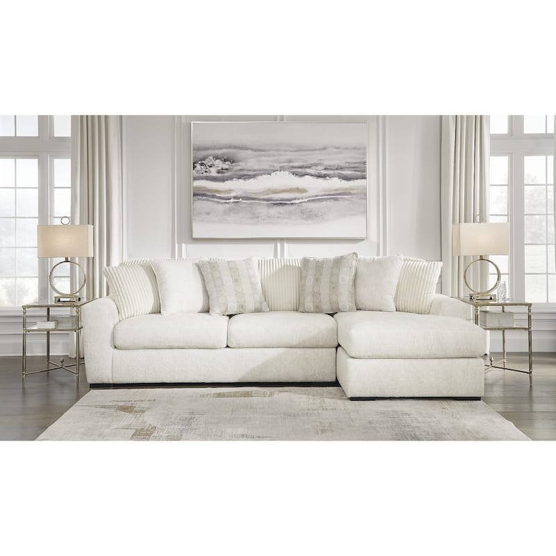 Signature Design by Ashley Chessington White 2-Piece Sectional with Chaise - 121" W x 65" D x 40" H
