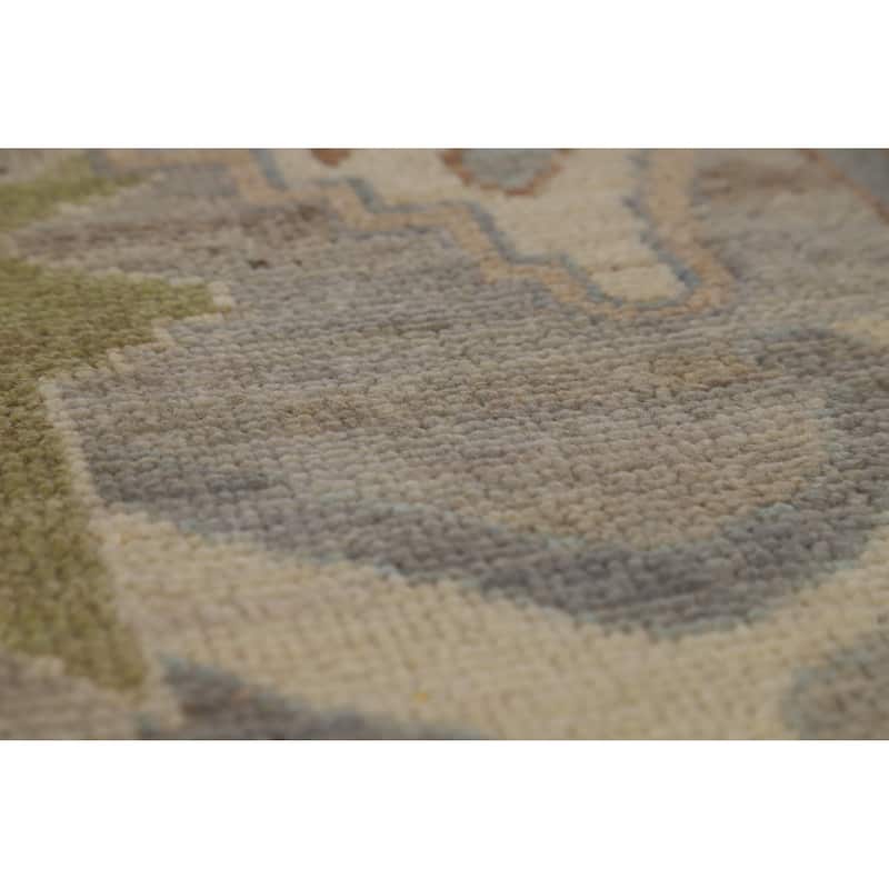 Hand Knotted Oriental 100% Wool Carpet Transitional All-Over Greys & Charcoal Oushak Area Rug - 9' 11'' X 8' 1''