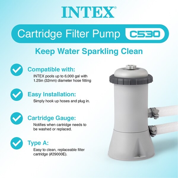 Intex Krystal Clear 530 GPH Easy Set Pool Filter Pump with Filter
