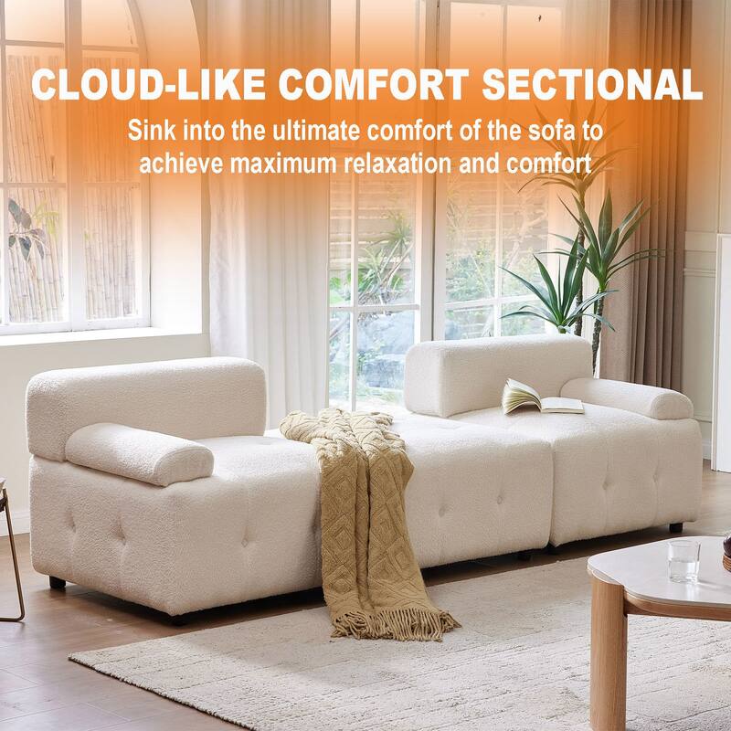 91.3 in. Purely Handmade Modern DIY 3-Piece Modular Sectional Sofa Set