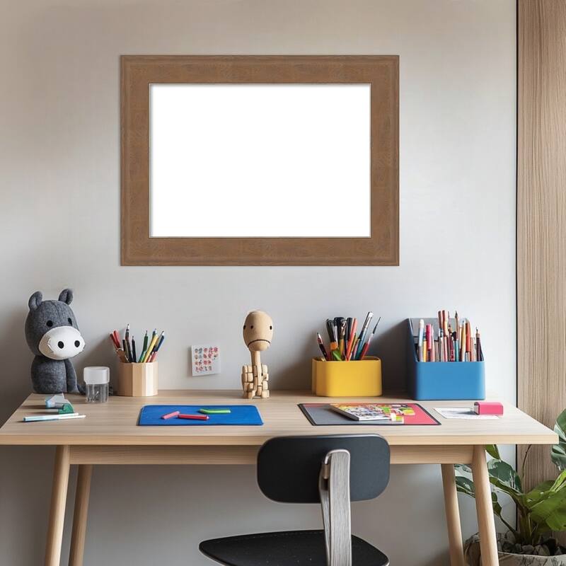 Amanti Art Alta Brown Grey Framed Dry Erase Magnetic Board