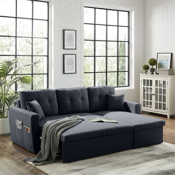 Shop 86 6 Reversible Sofa Bed With Storage Sleeper Sectional Couch On Sale Overstock 30684501