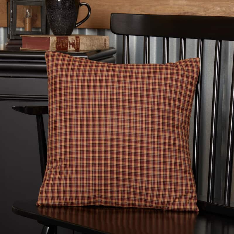 Patriotic Patch Fabric Pillow 16x16 - Accent - Pillow 16x16 - Polyester - Deep Red/Khaki/Navy