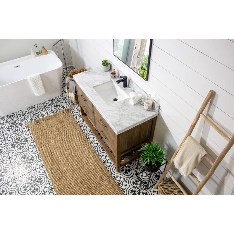 Willow Collections 48 in. W x 22 in. D Parker Solid Teak Single Sink Bathroom Vanity with Countertop