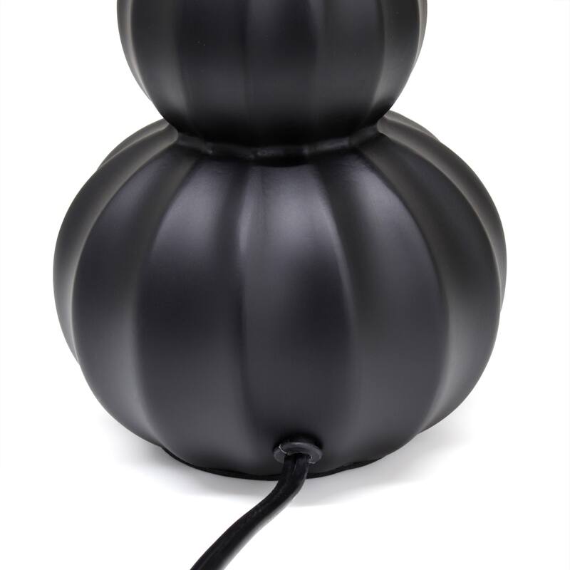 Stacked Double Gourd Ceramic Table Lamp with Tapered Shade - 12.5" - Black