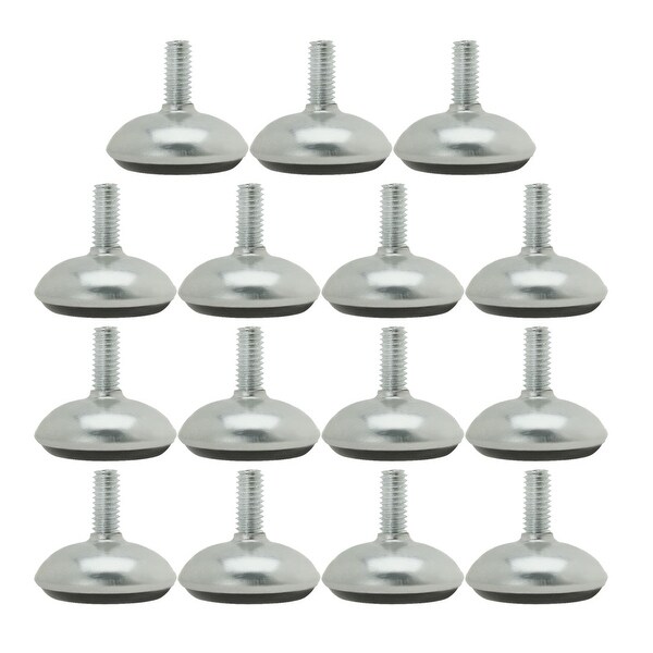 M6 x 15 x 30mm Furniture Glide Leveling Feet Adjustable Leveler Floor Protector for Desk Stool Sofa Leg 15pcs