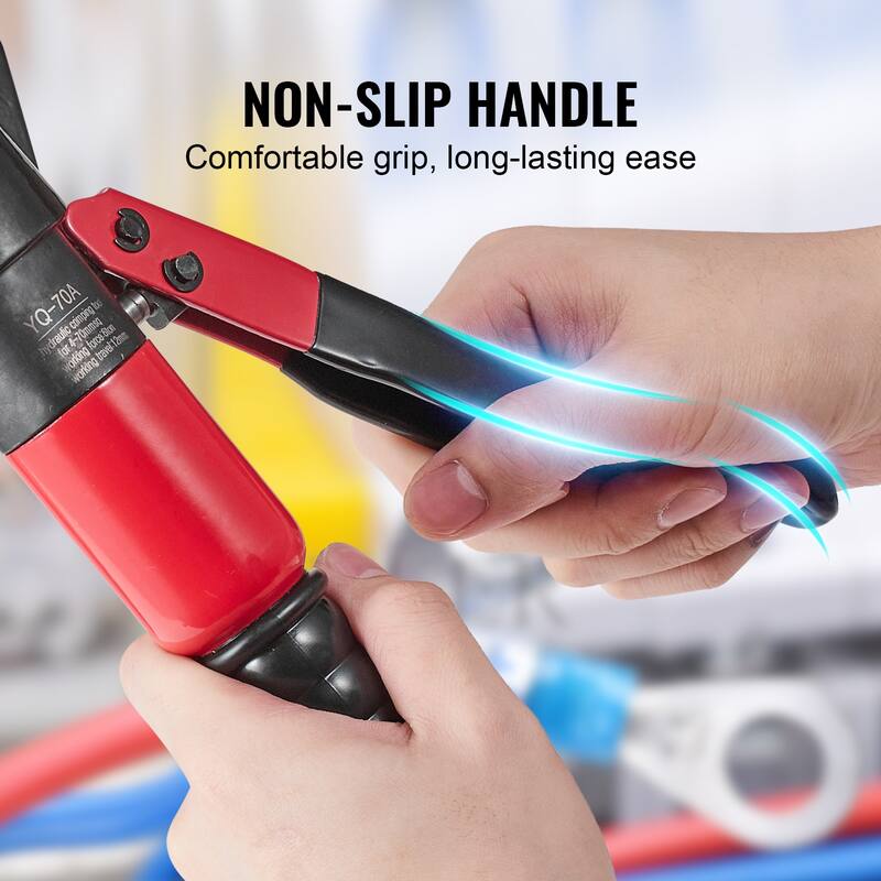 Hydraulic Crimping Tool with 9 Sets of Dies AWG12-2/0 Copper And Aluminum Terminal Battery Lug Crimper - 9 Sets