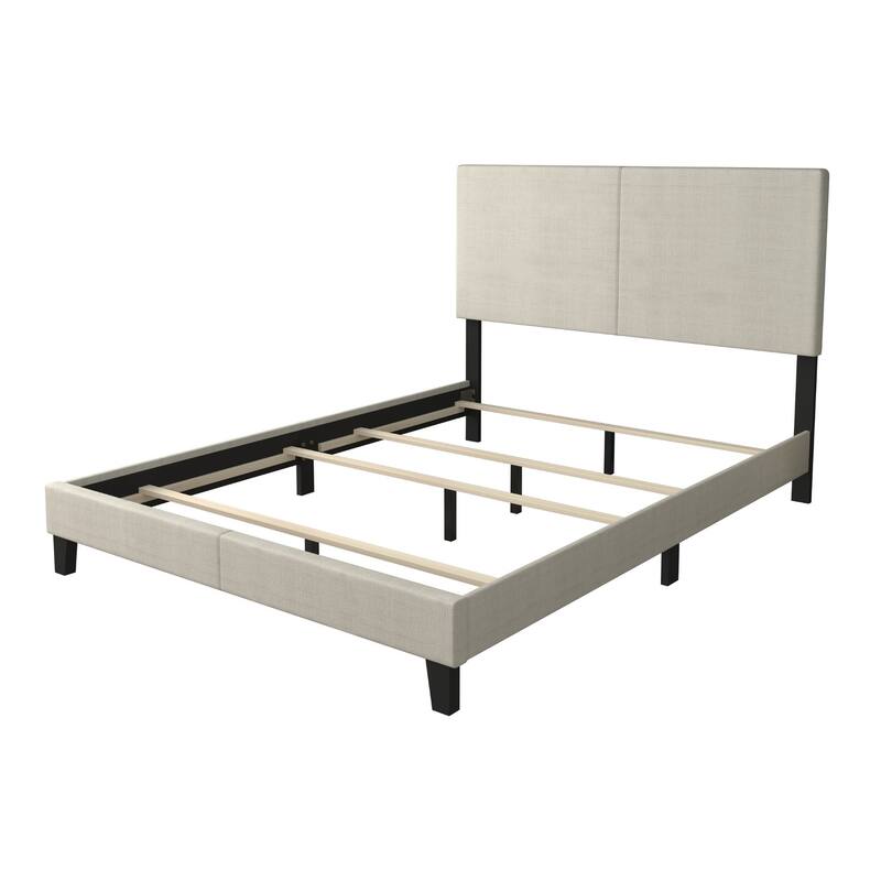 Shyla Upholstered Panel Bed with 2 Nightstands
