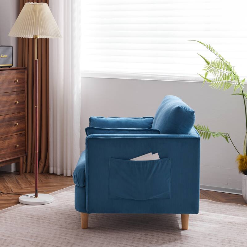 Modern Accent Armchair Upholstered Sofa Club Chair with 2 Pillow