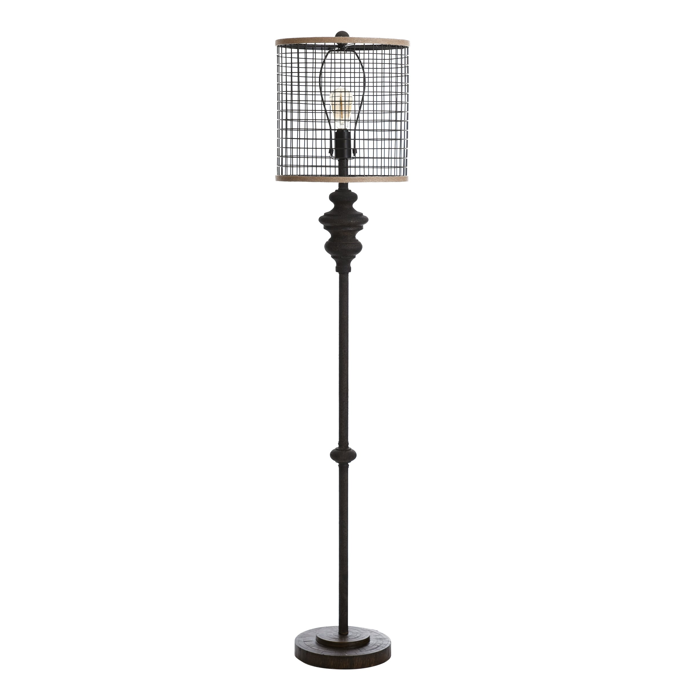 StyleCraft Black Metal Floor Lamp - Black Metal Shade