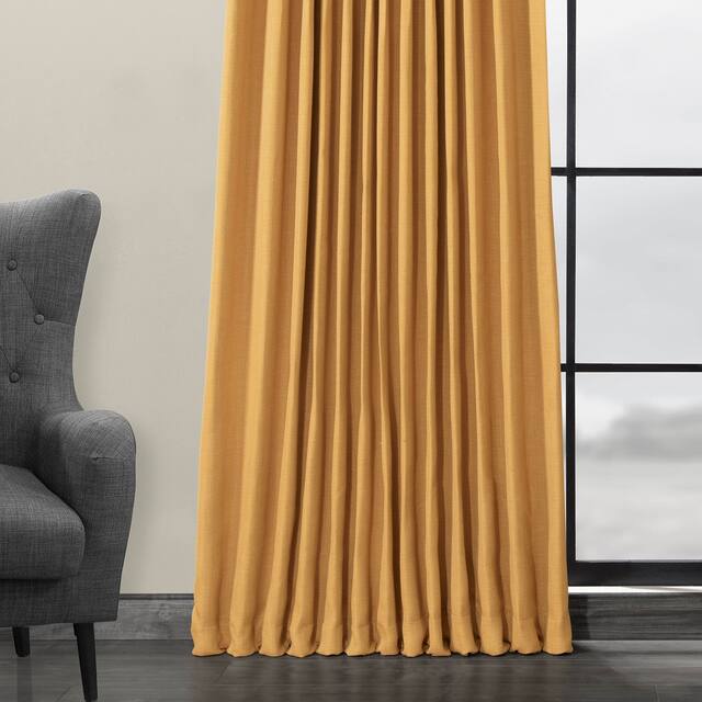 Exclusive Fabrics Faux Linen Extra Wide Room Darkening Curtain Panel