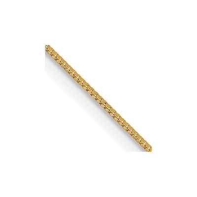 Curata 14k Yellow Gold 0.5mm Box Chain Necklace (Lobster)