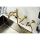 preview thumbnail 2 of 20, Heritage Wall Mount Bridge Kitchen Faucet with Brass Sprayer