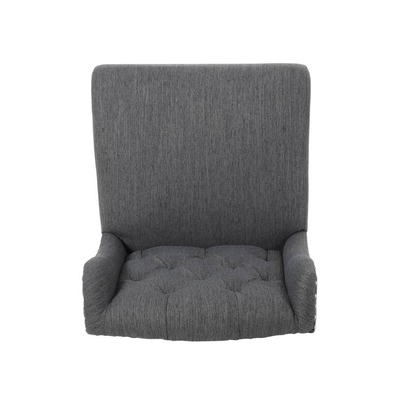 31 Inch Fabric Tufted Wingback Counter Stools, Set of 2