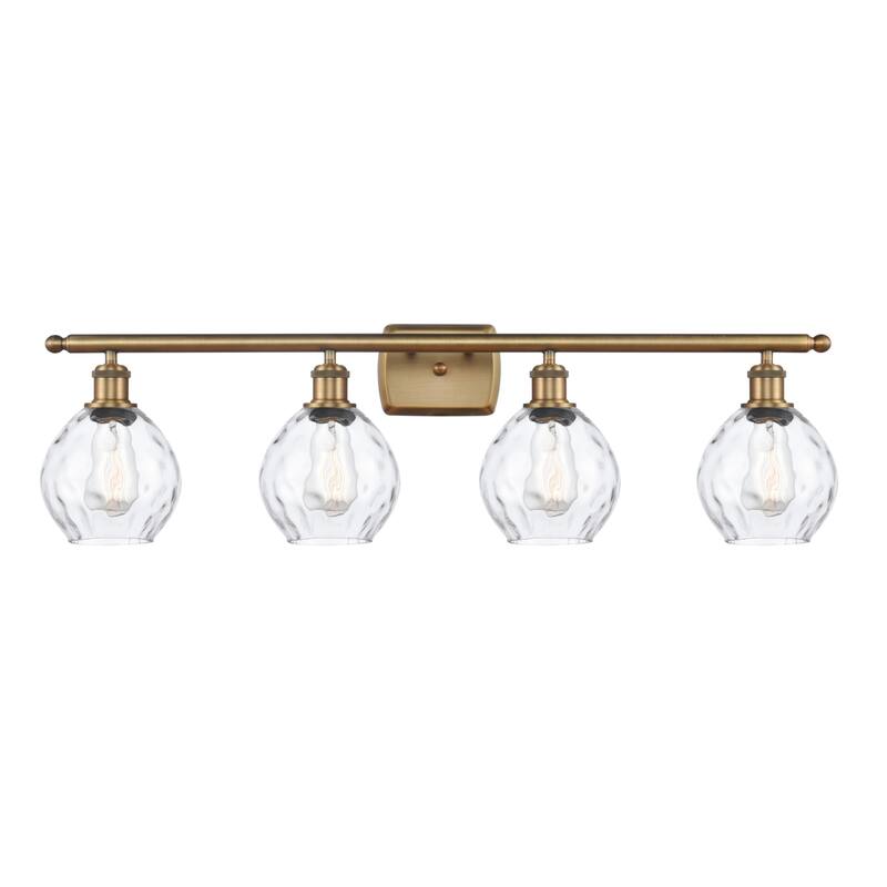 Innovations Lighting Small Waverly 4 Light 36" Wide Bathroom Vanity - Brushed Brass / Clear