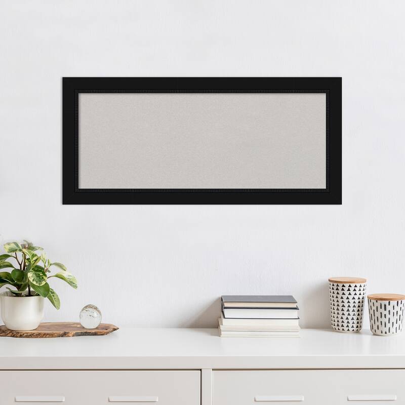 Avon Black Framed Grey Corkboard Bulletin Board, Organization Board, Pin Board