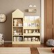 preview thumbnail 1 of 22, Children's Wooden Bookshelf and Toy Storage Organizer with Bookcase, 6 Compartments, and 2 Baskets wood