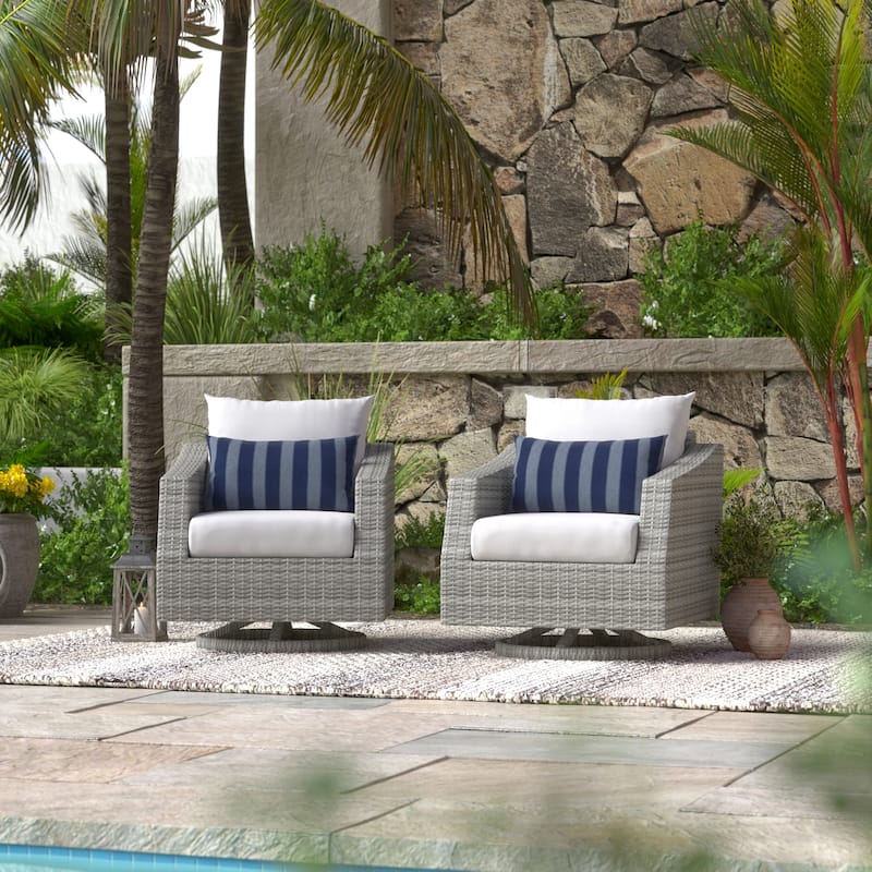 Cannes 2 Piece Sunbrella Outdoor Patio Motion Club Chairs