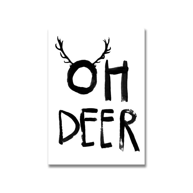 Kids Framed Art Print Oh Deer by Treechild - Multi-Color