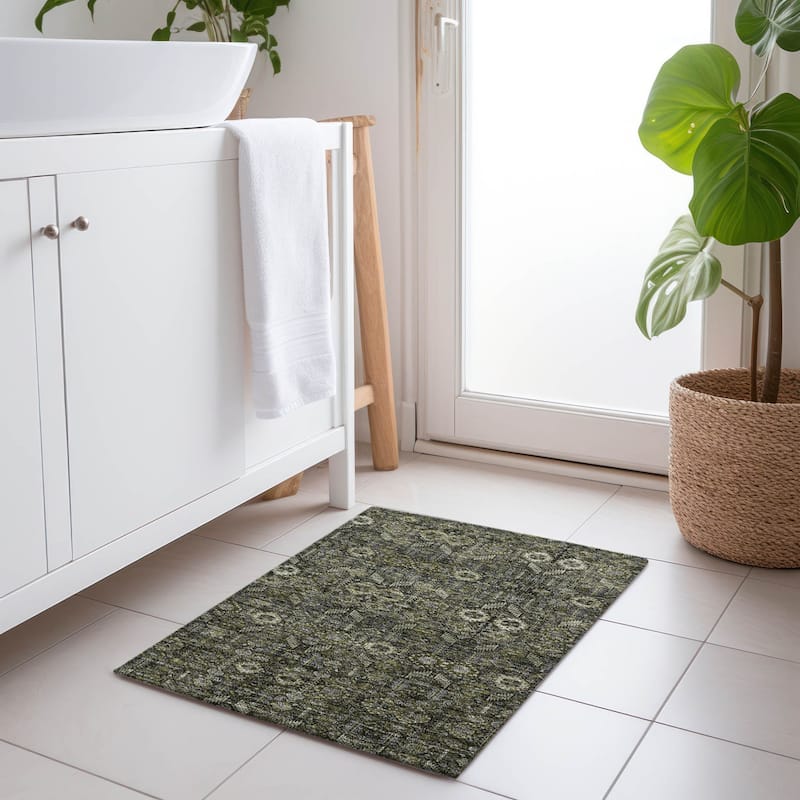 Alsis Garden-Inspired Weather Resistant Classic Meets Modern Outdoor Rug