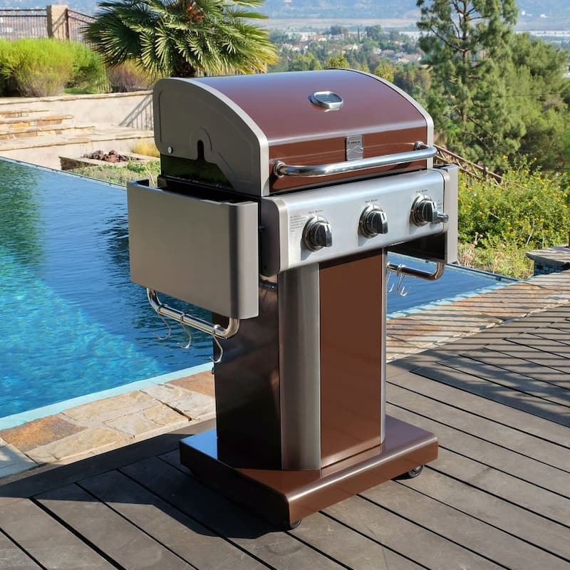 Kenmore 3-Burner Propane Gas Grill with Foldable Side Shelves