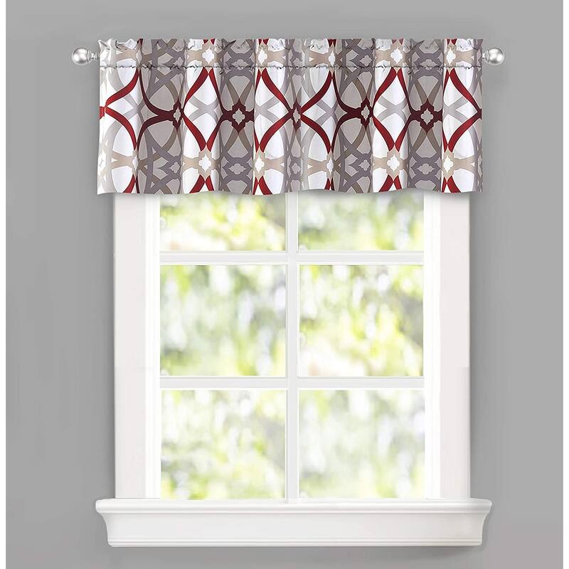 DriftAway Alexander Spiral Geo Trellis Pattern Window Curtain Valance 52 x 14