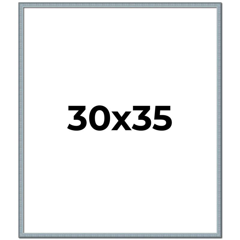 30x35 Frame Rustic Sky Blue Solid Wood Picture Frame | 0.75 Inch