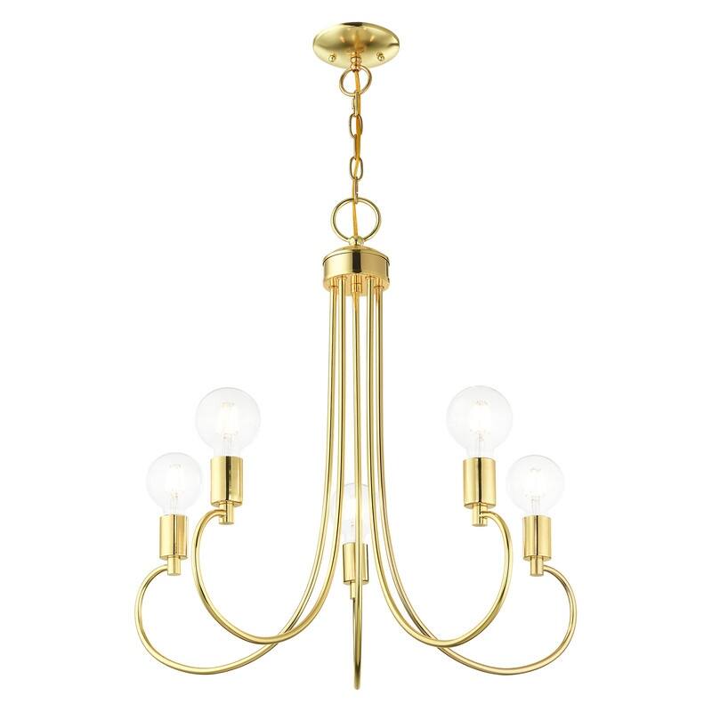 Livex Lighting 5-light Polished Brass Chandelier, 42925-02 - 25" Dia x 25.5" H