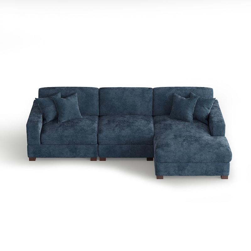 Oversized Modern Chenille Modular Sectional Sofa with Chaise