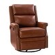 preview thumbnail 86 of 100, Echidna Transitional Genuine Leather Swivel Rocker Nursery Chair with Nailhead Trim by HULALA HOME